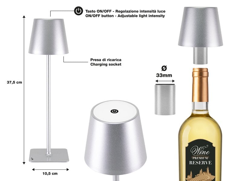 Beper Rechargeable 2IN1 Cristal Table Lamp - Christmas Edition [Grey]