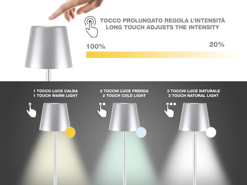 Beper Rechargeable 2IN1 Cristal Table Lamp - Christmas Edition [Grey]
