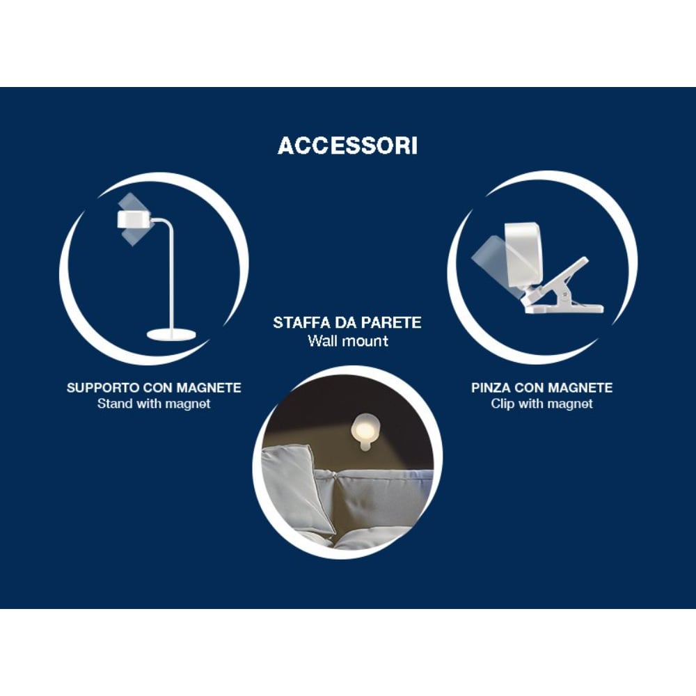 Beper Rechargeable 3in1 Magnet Lamp, White