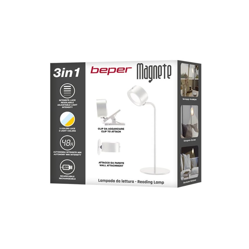 Beper Rechargeable 3in1 Magnet Lamp, White – Buy in Lebanon