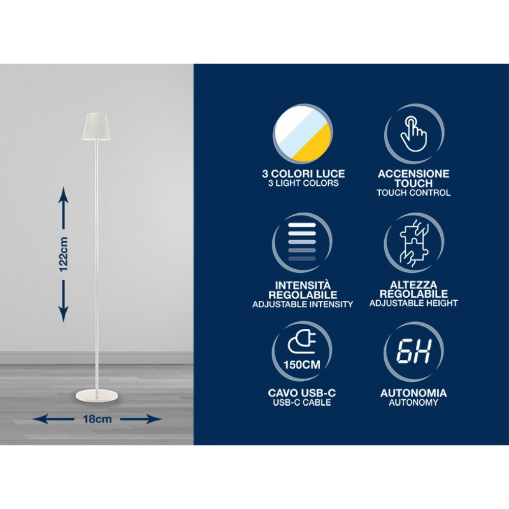 Beper Rechargeable Sofa Lamp, White