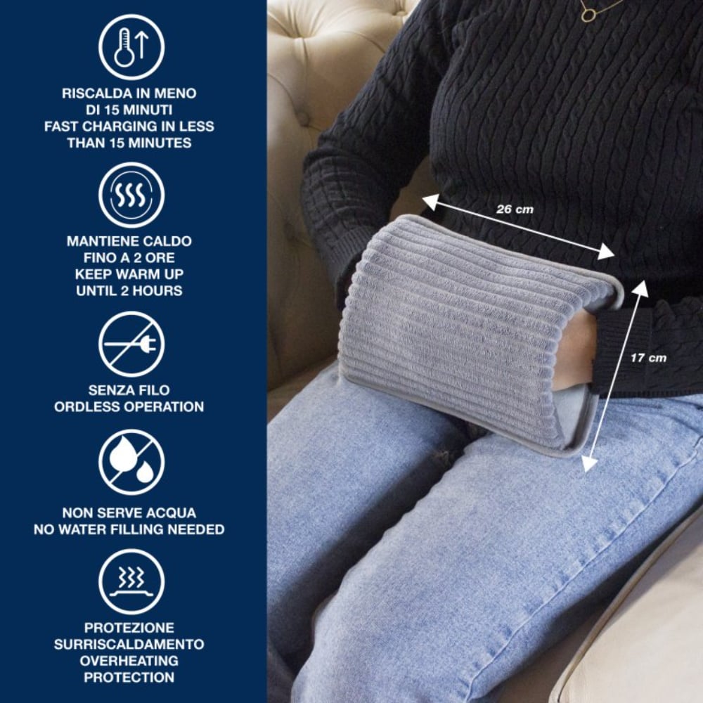 Beper Electric Hot Water Bag Bottle With Pocket