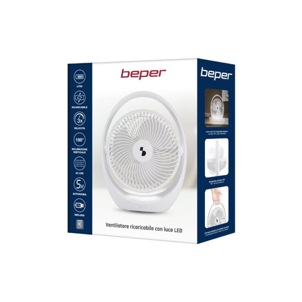 Beper Portable Fan Rechargeable With LED Light 3 Ventilation Speeds – Buy in Lebanon