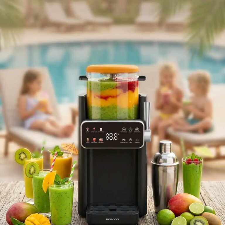 Porodo Frappé Ice Cream & Slushie Maker – 1.2L, 7 Modes, BLDC Motor