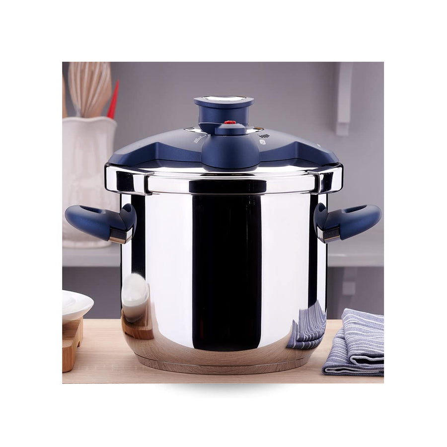 Korkmaz Bella Azura Pressure Cooker 7L Stainless Steel One-Hand Open Induction