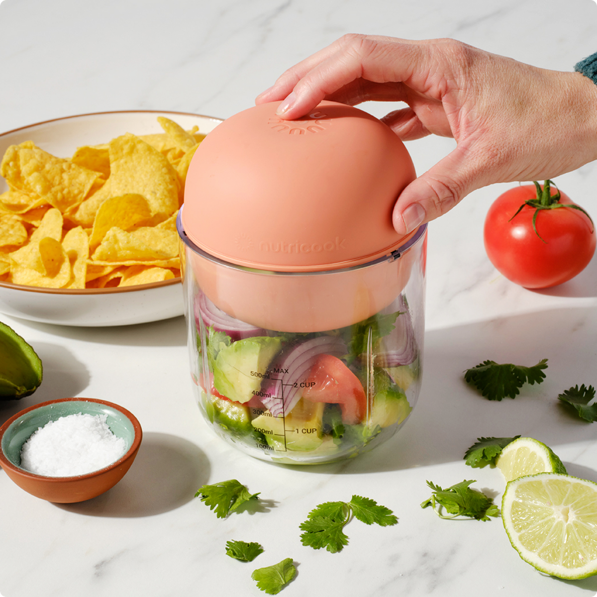 Nutricook Choppi CH600CS-ME Cordless Chopper 1600RPM Quad Blade