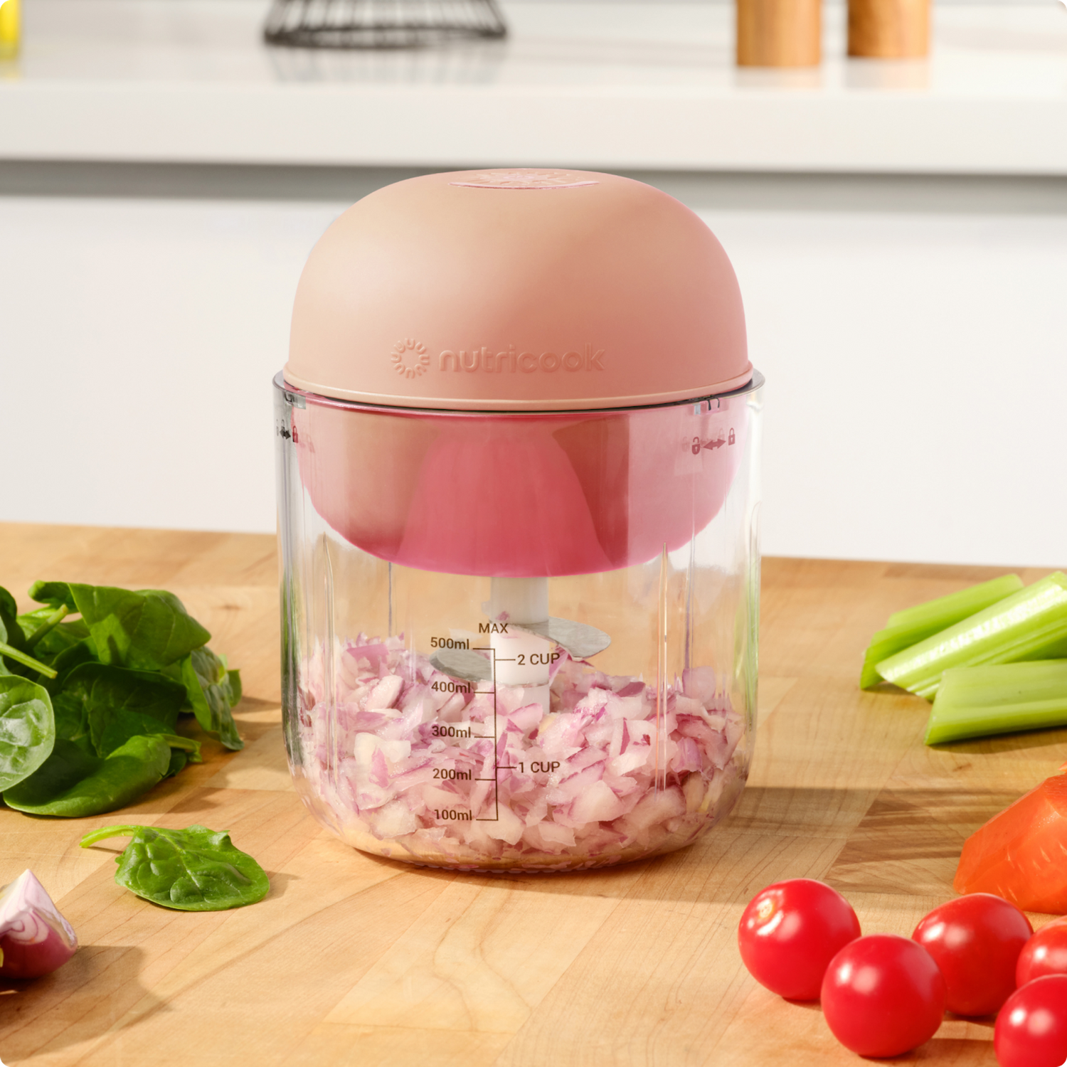 Nutricook Choppi CH600CS-ME Cordless Chopper 1600RPM Quad Blade