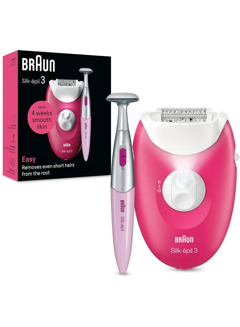 Braun Silk-épil 3 Corded Epilator 20 Tweezers SmartLight Bikini Styler SE 3-202