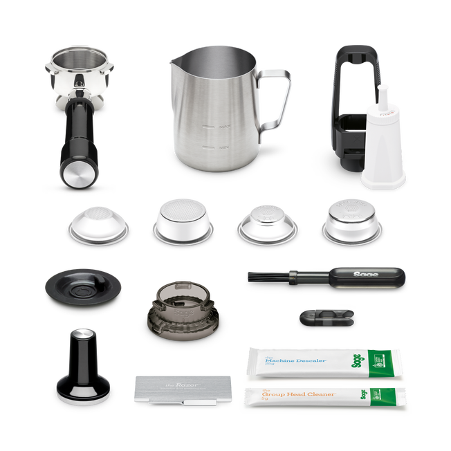 Sage Barista Pro SES878 Black Truffle coffee machine with LCD display