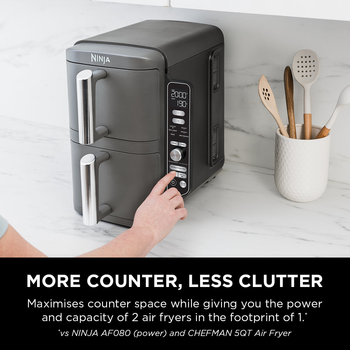 Ninja Double Stack XL SL400ME 9.5L two-drawer air fryer – view 3