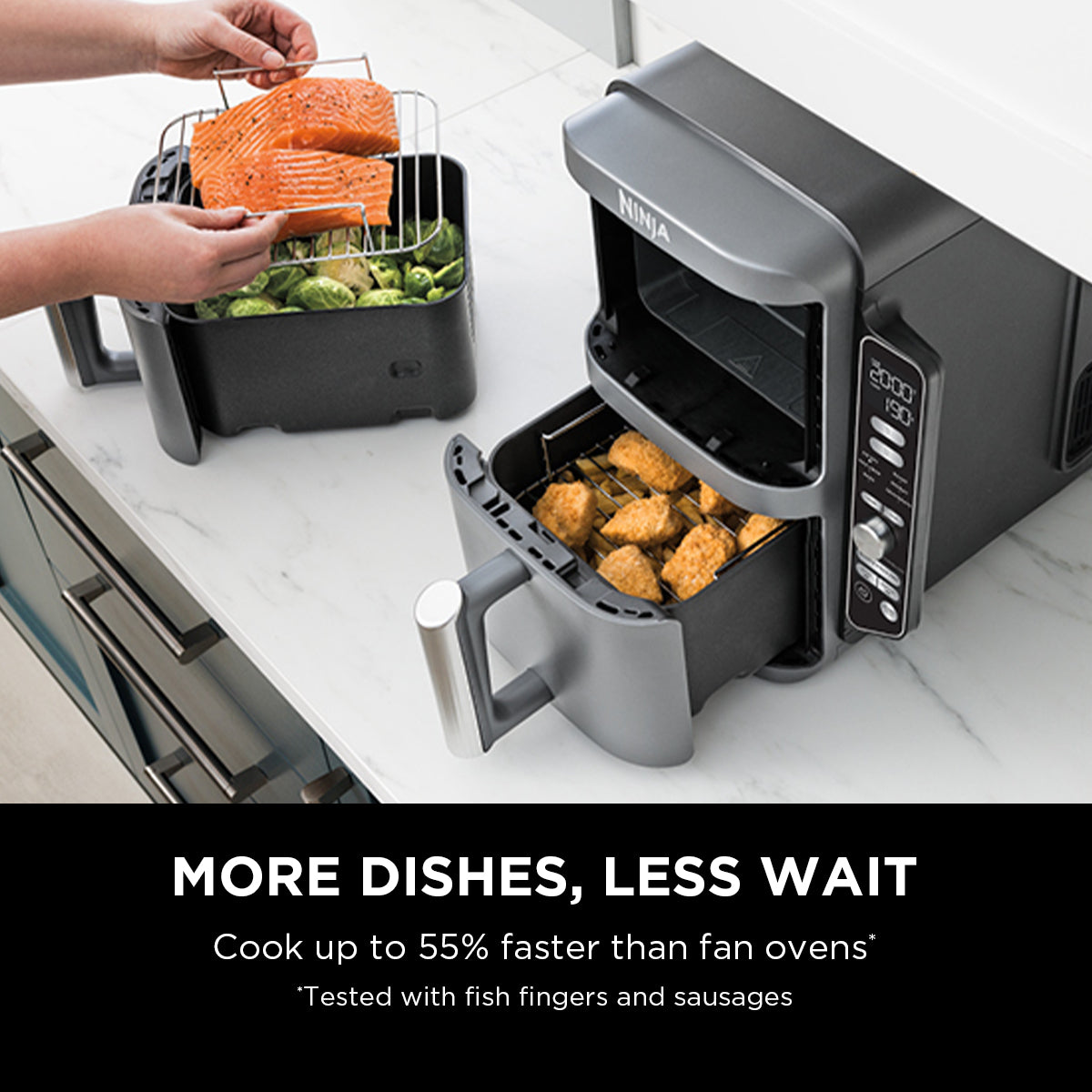 Ninja Double Stack XL SL400ME 9.5L two-drawer air fryer – view 4