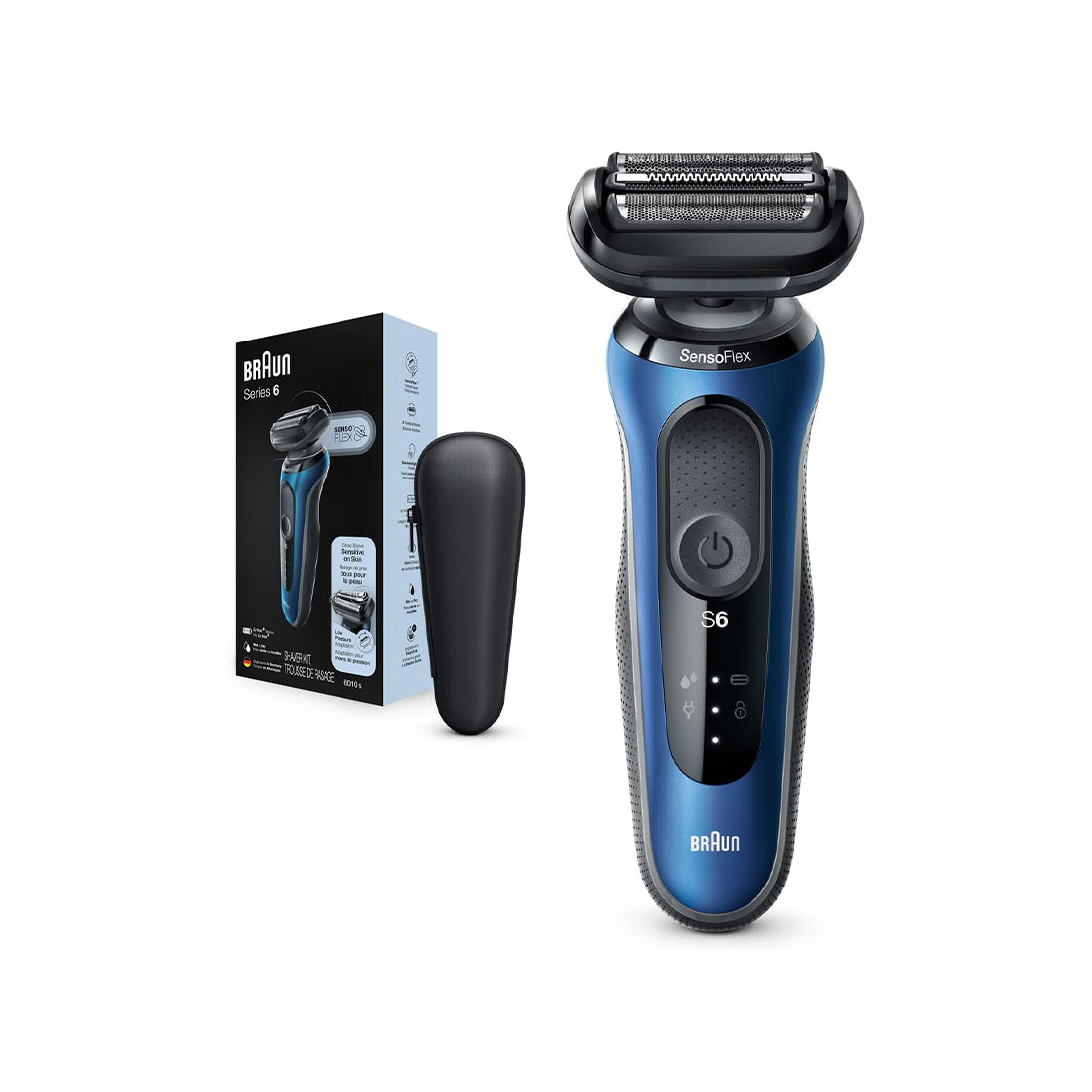 Braun Series 6 Electric Shaver 61-B1000s Wet & Dry SensoFlex Swivel Blue New