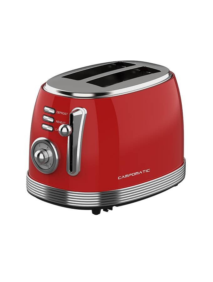 Campomatic Vintage Toaster 850W 2-Slot Extra Wide Metal Body 6 Levels