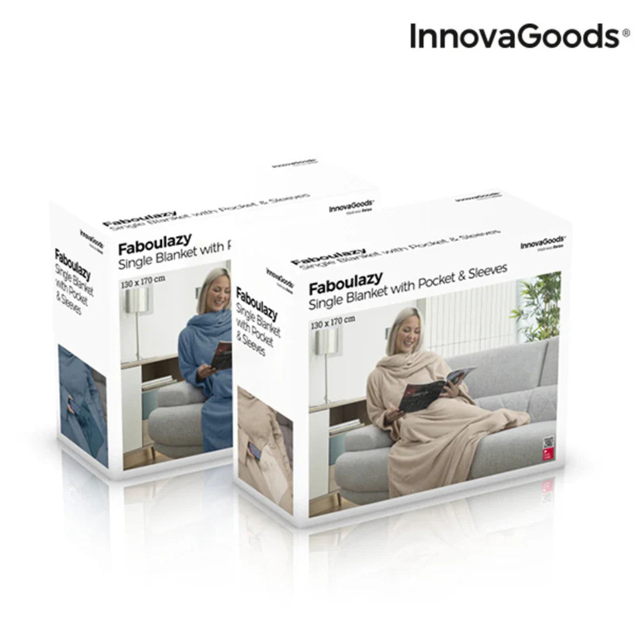 InnovaGoods Single Sleeved Blanket with Central Pocket Faboulazy [BLUE]  Buy in Lebanon