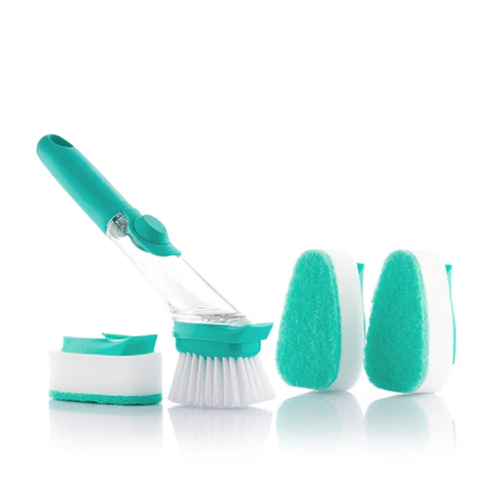 InnovaGoods Scourer Brush With Handle And Soap Dispenser Cleasy