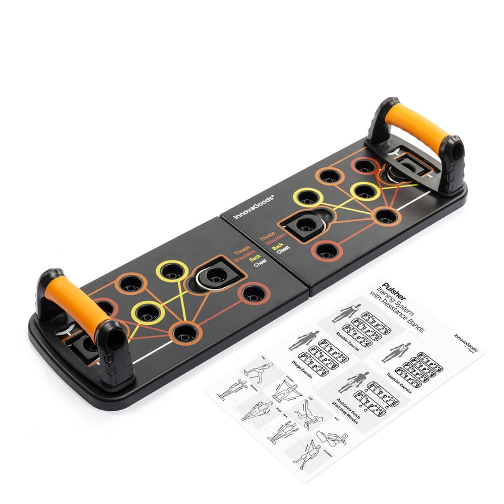InnovaGoods Push-Up Board With Resistance Bands And Exercise Guide Pulsher