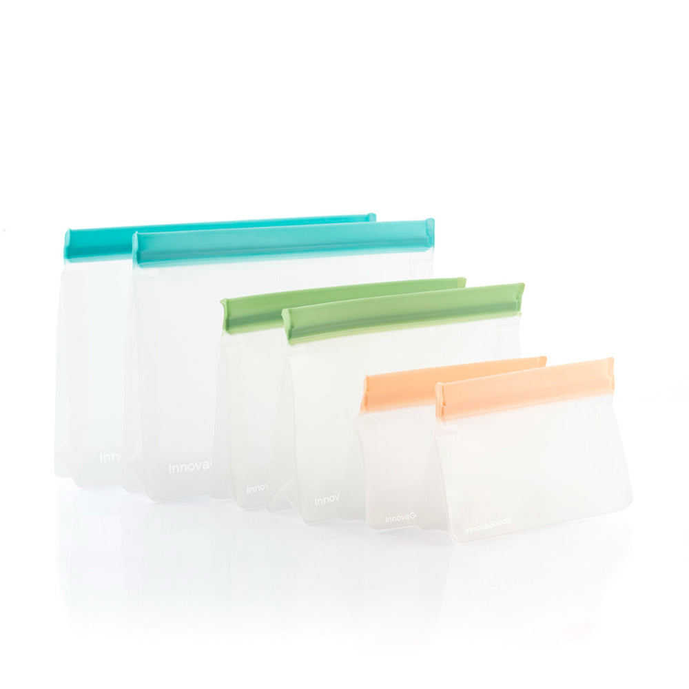 InnovaGoods Set Of Reusable Hermetically-Sealed Bags Zags 6 Pieces