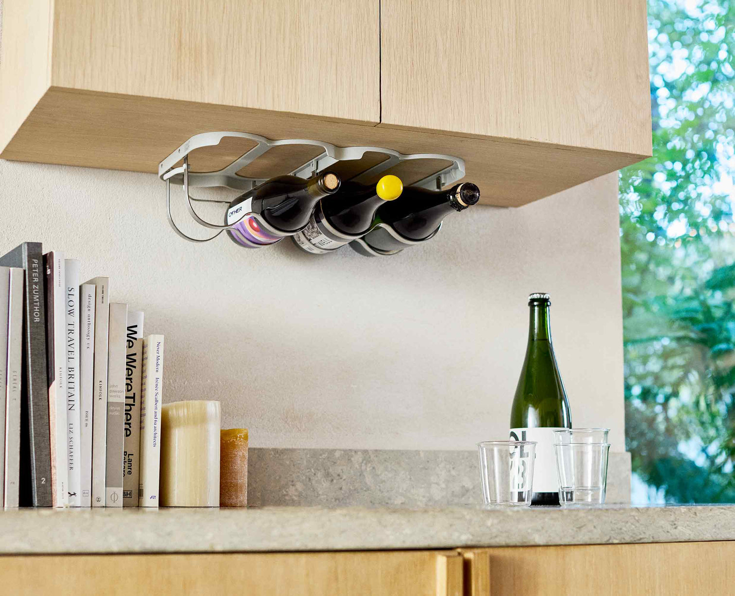 Joseph Joseph Cradle Under Shelf Folding Wine Bottle Rack Stainless
