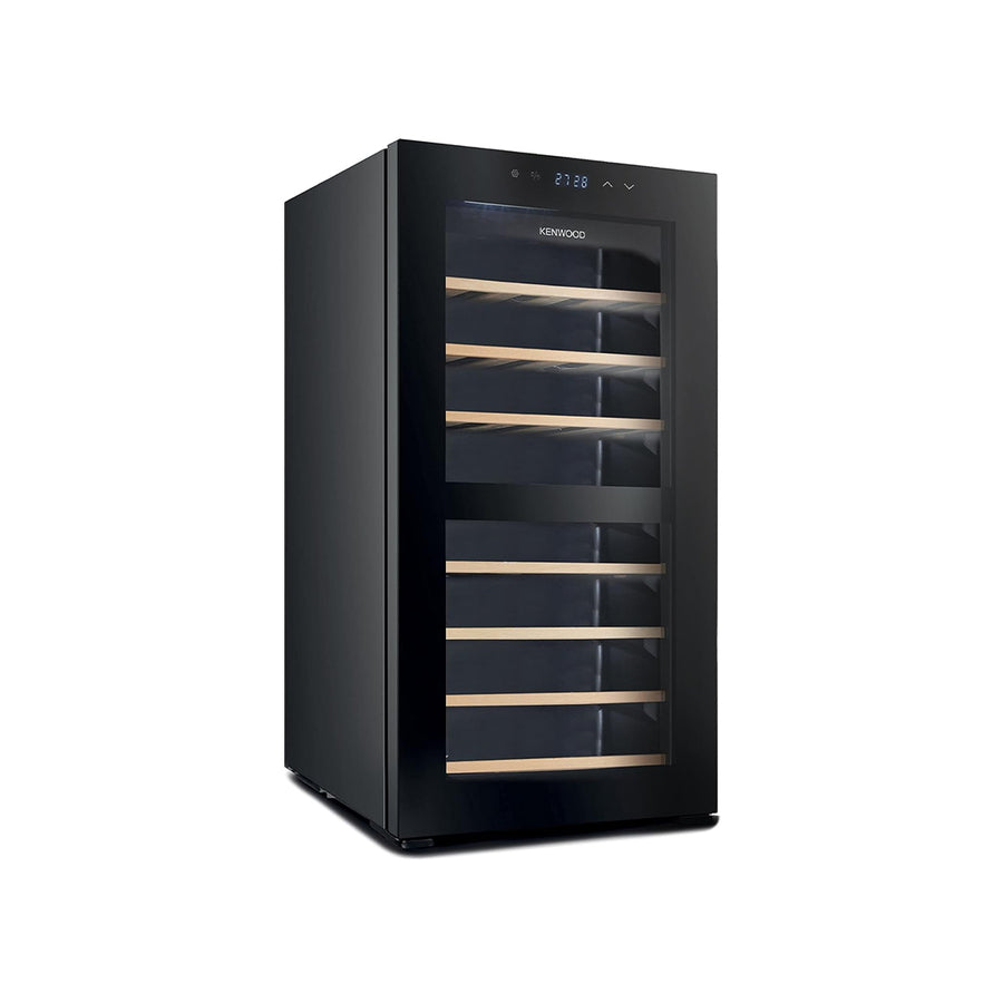 Kenwood Wine Cooler BCW43.000BK 43 Bottle Dual Zone Compressor Wooden Shelves