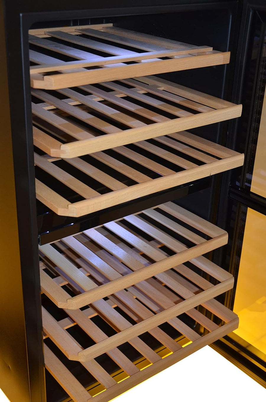 Kenwood Wine Cooler BCW43.000BK 43 Bottle Dual Zone Compressor Wooden Shelves