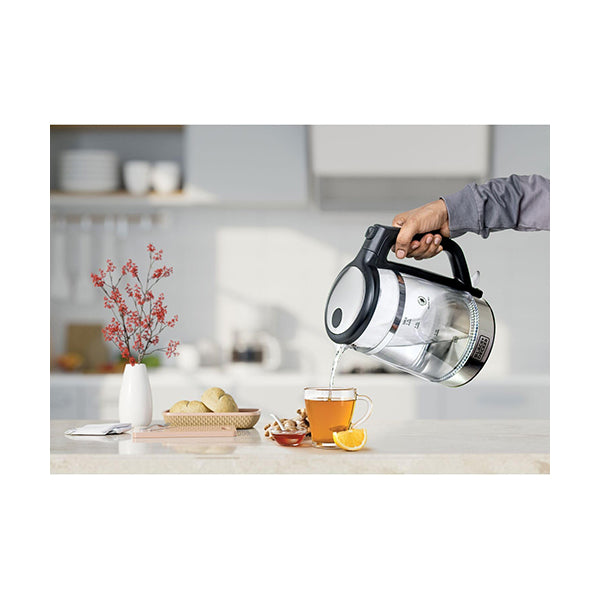 Black+Decker Glass Kettle GK220-B5 1.7L 2200W Double Wall Cordless Teapot