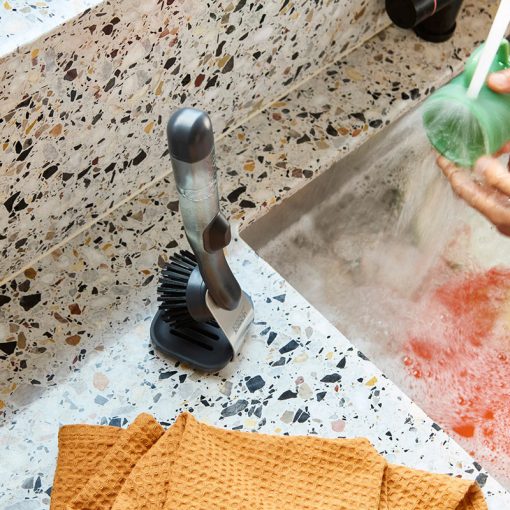 Joseph Joseph SinkTech Soap Dispensing Brush with Steel Stand