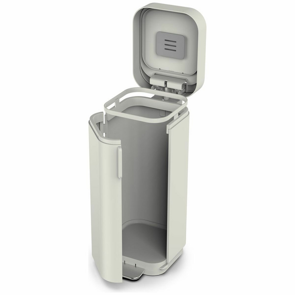 Joseph Joseph Porta Pedal Bin 40L Front Door Carbon Filter Concrete Gray