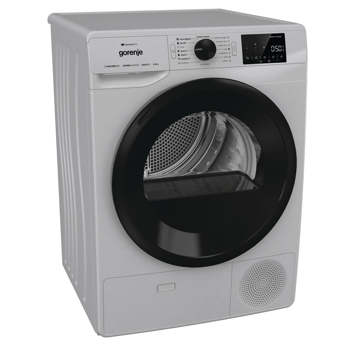Gorenje Dryer Condenser 9Kg Heat Pump Wifi Silver