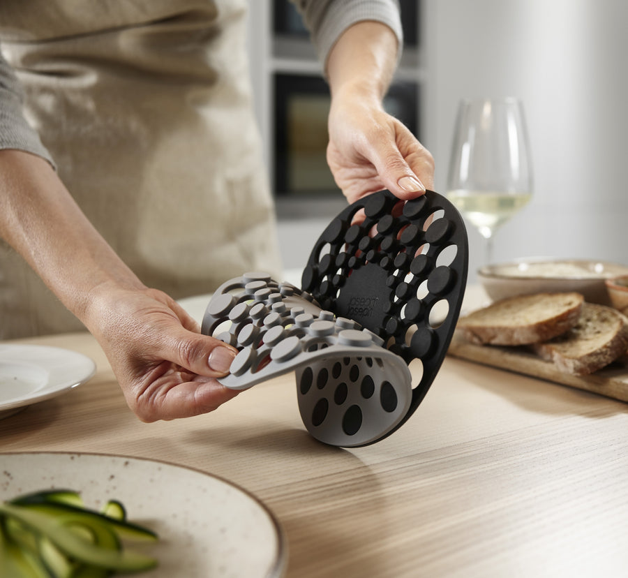 Joseph Joseph Spot-On Silicone Trivets Set of 2 Heat Resistant 220C Grey Mat