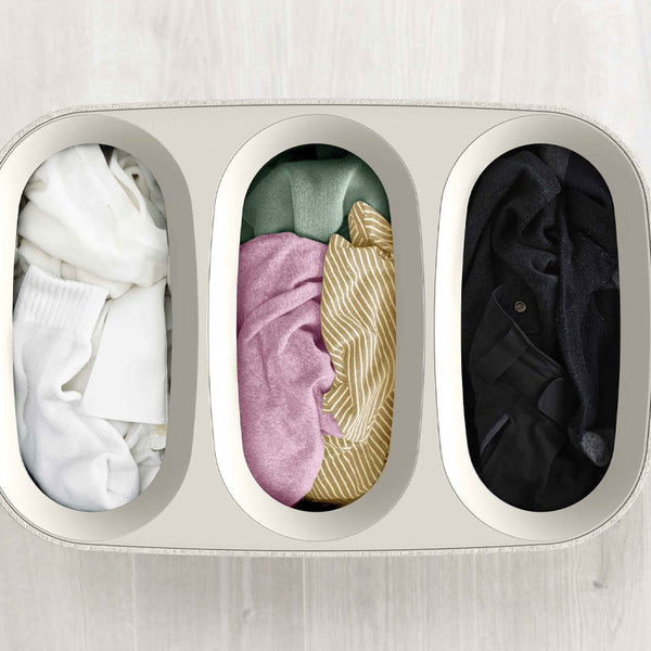 Joseph Joseph Tota Trio 90L Triple Laundry Separation Basket - Ecru - 50021