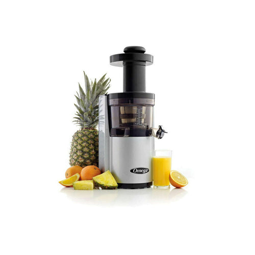 Omega Vertical Slow Masticating Juicer - 43 RPM Low Speed - 150W Silver