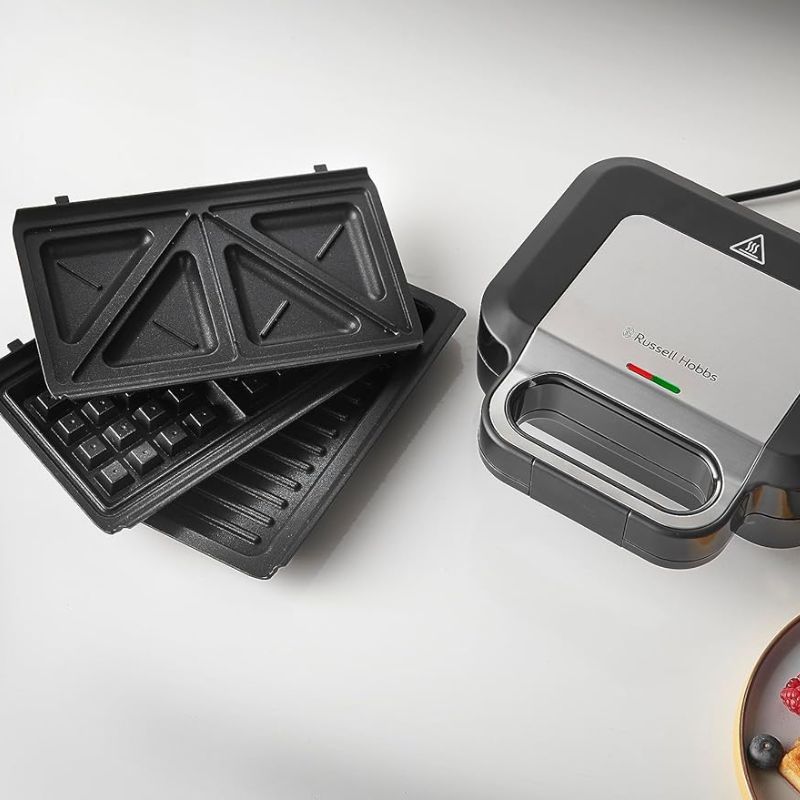 Russell Hobbs Multifunctional 3-In-1 Sandwich Maker, Waffle Iron, Contact Grill