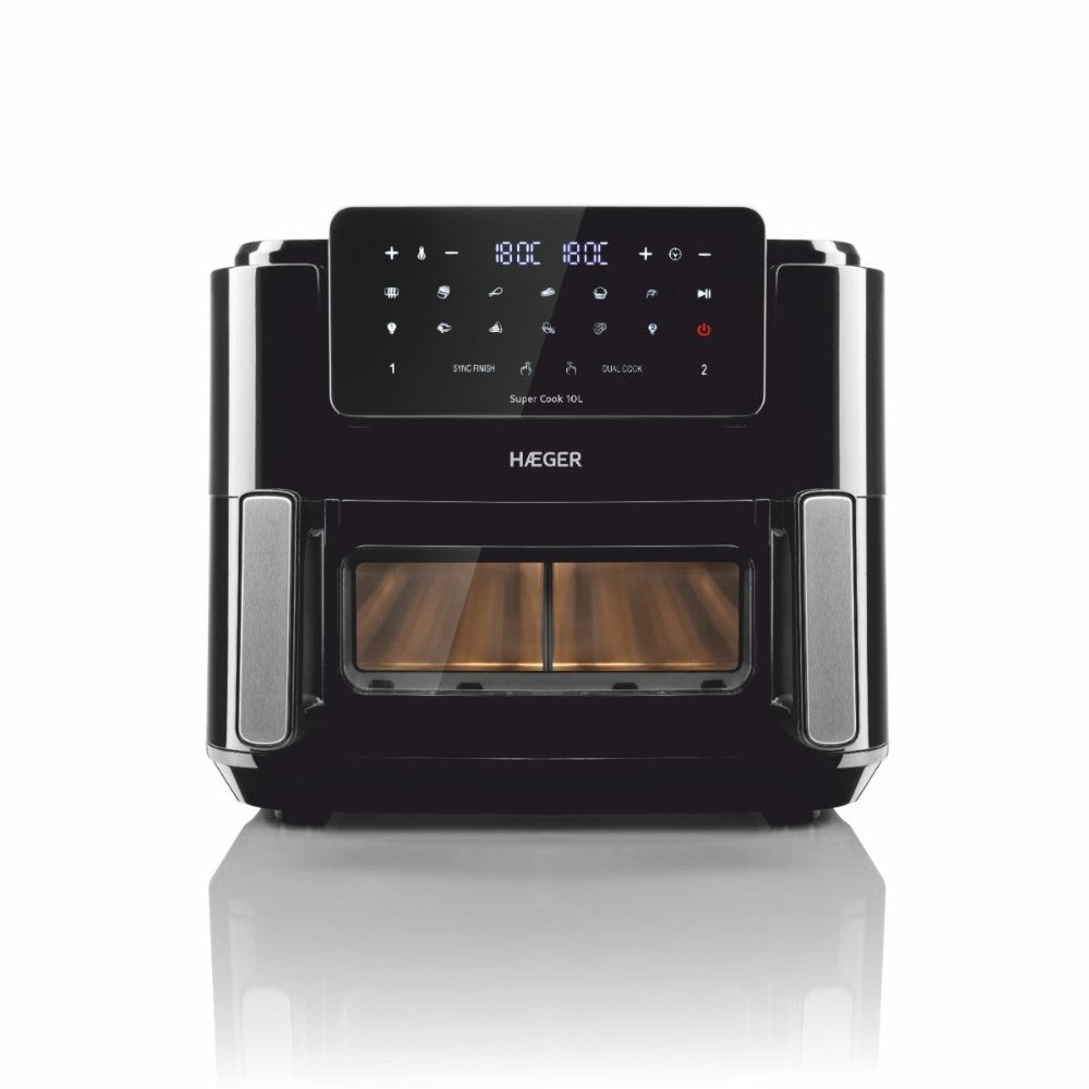 Haeger Digital Air Fryer Super Cook 10L, 2 Drawers,