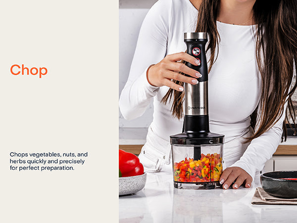 Nutricook Essentials Hand Blender NCK-HB150K 1200W 20 Speed Turbo Mixer Bin