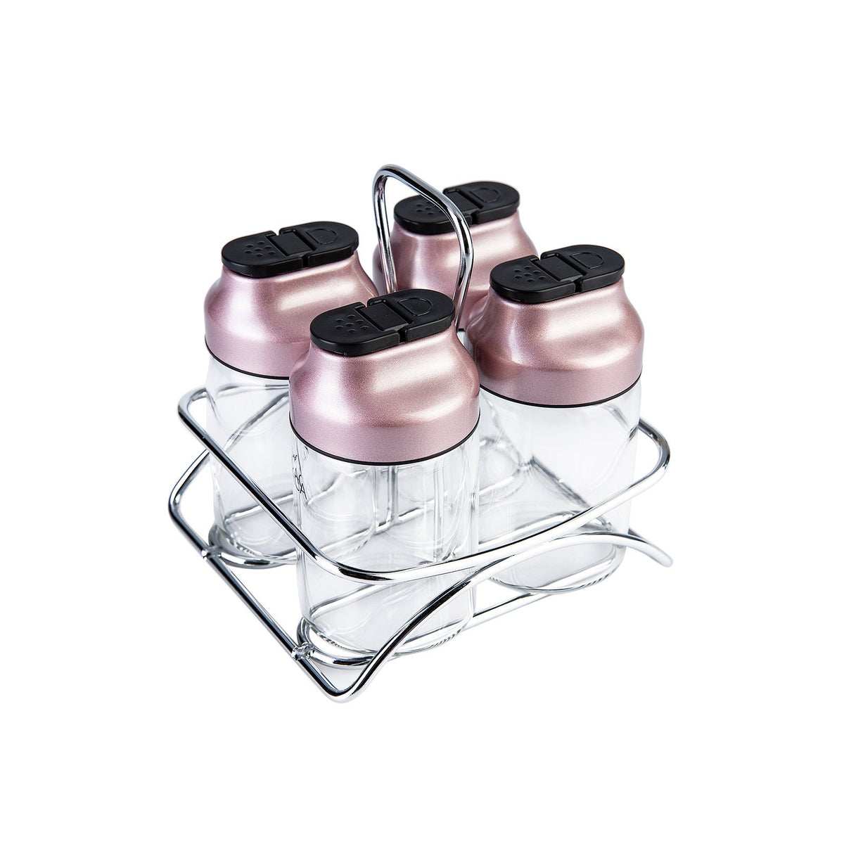 Karaca Dimple 4-Piece Rose Gold Spice Rack Set kitchen