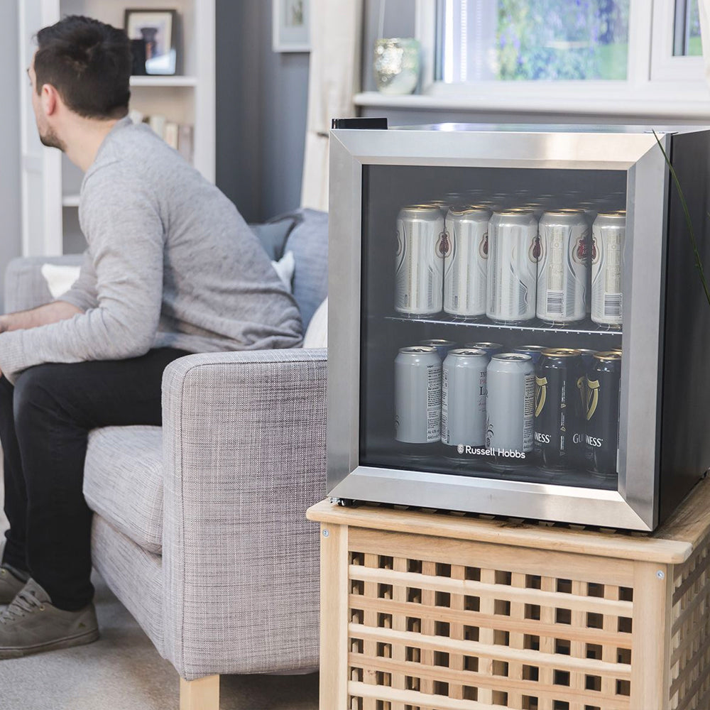 Russell Hobbs Stainless Steel Glass Door Cooler
