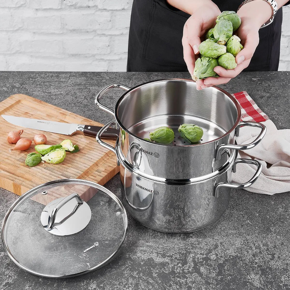 Korkmaz Perla 20X12 Cm Steam Pot Set