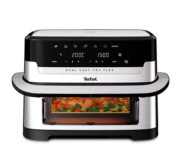 Tefal Easy Fry Dual Flex Air Fryer 2000w– Stainless Steel & Black