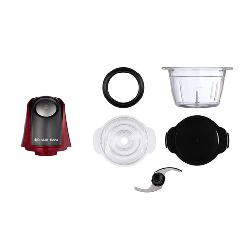 Russell Hobbs Desire Mini Chopper Red Electric Vegetable Nut Food Slicer