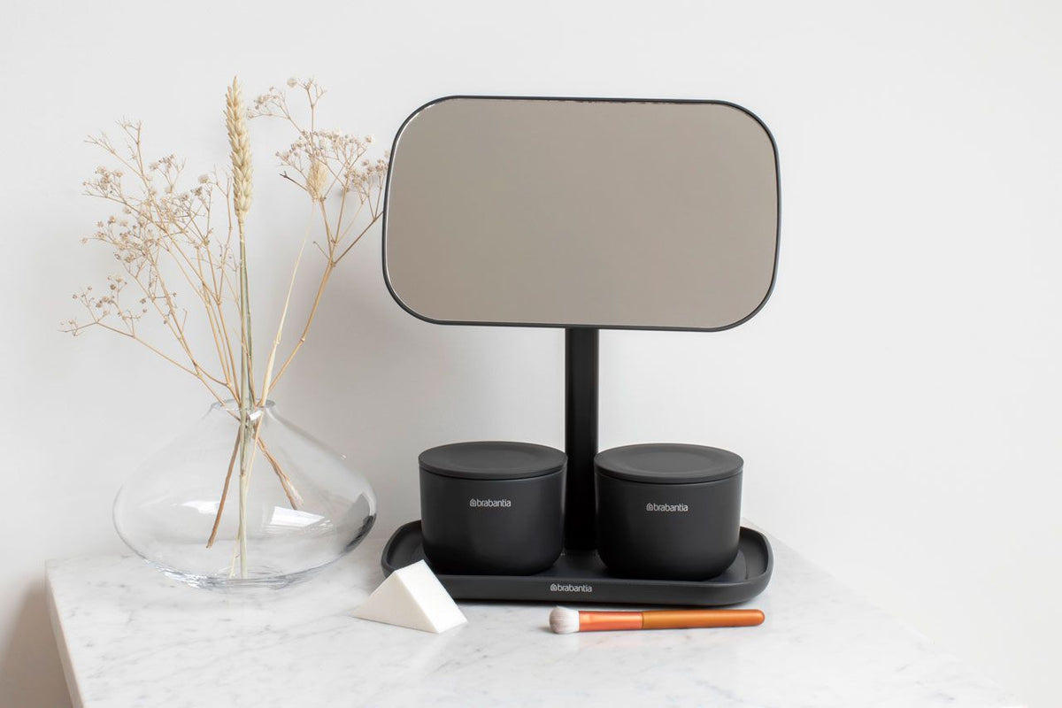 Brabantia ReNew Mirror with Storage Tray – Dark Grey