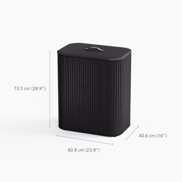 Joseph Joseph Tota Luxe 90L Black Bamboo Laundry Separation Basket - 5000005