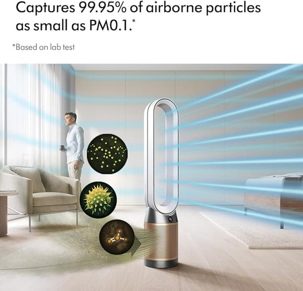 Dyson Purifier Cool Fan TP12 De-NOx HEPA Filtration Formaldehyde White Gold