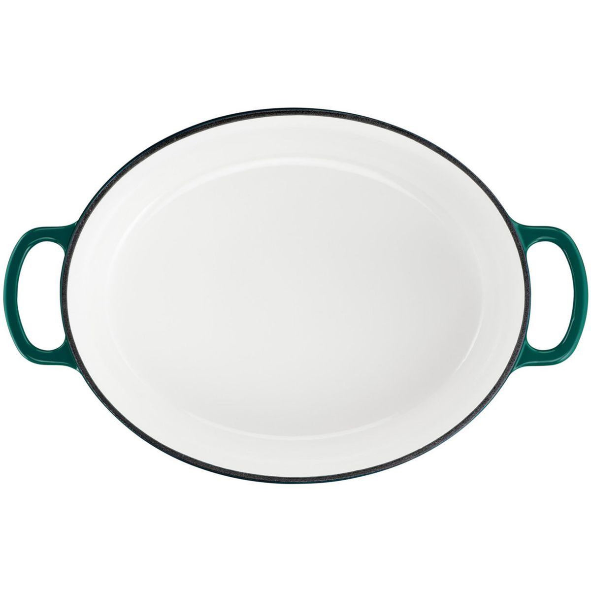 Tefal Elegance Cast Iron Casserole 29cm – Oval, Enamel, Forest Green