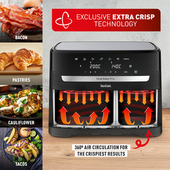 Tefal, Dual Easy Fry Air Fryer, 8.3 L